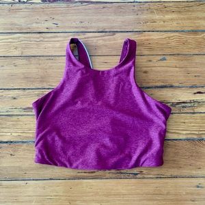 Outdoor Voices Maroon, Tan & Yellow Colorblock Bra Top